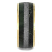 Yellow Gold Wedding Band with Meteorite and Jade-4655 - Jewelry by Johan