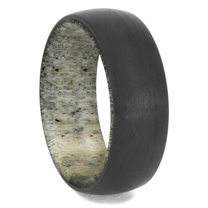 Men's Black Zirconium Wedding Band with Antler Sleeve-4658-AN - Jewelry by Johan
