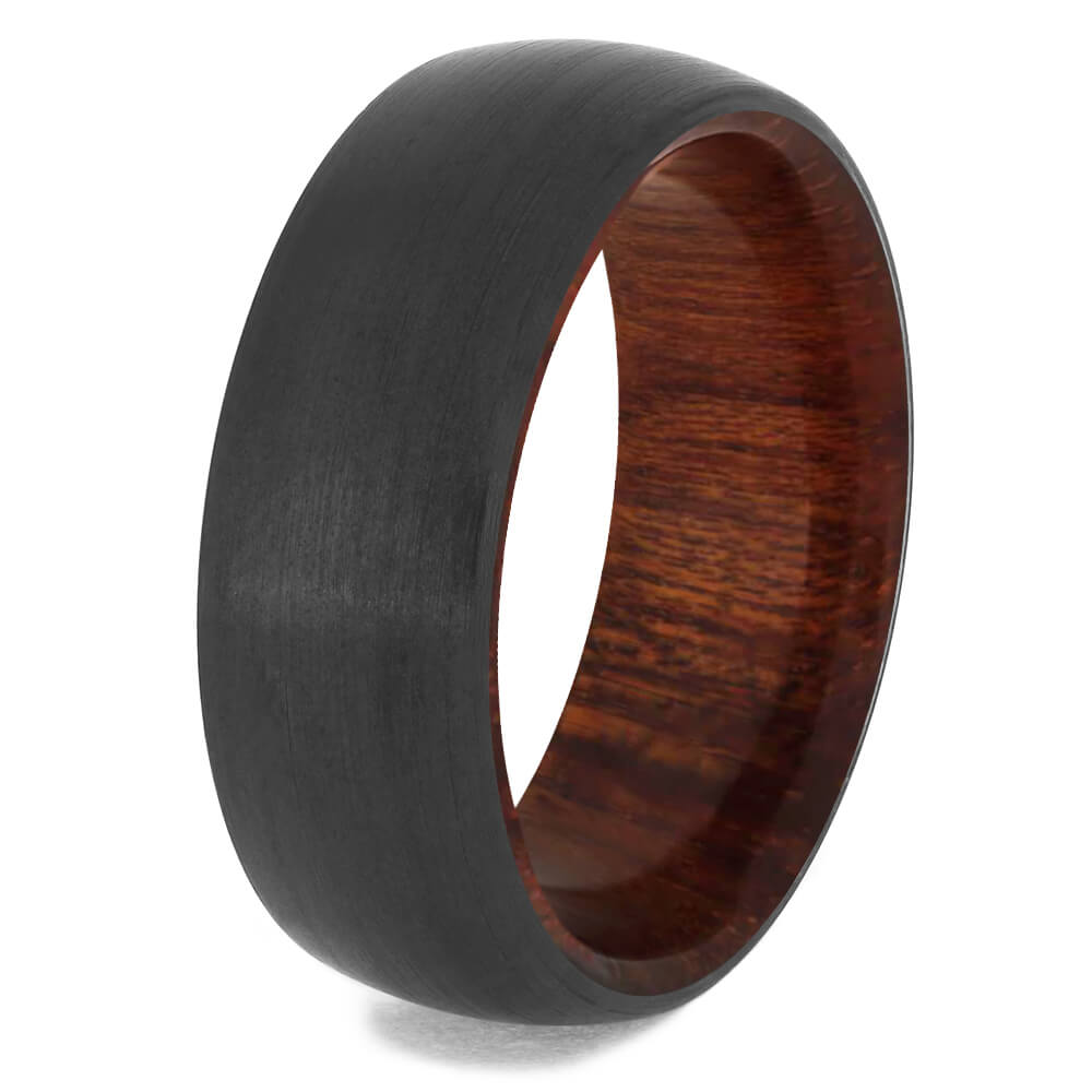 Round Black Zirconium Band with Bloodwood Sleeve-4658-WD - Jewelry by Johan