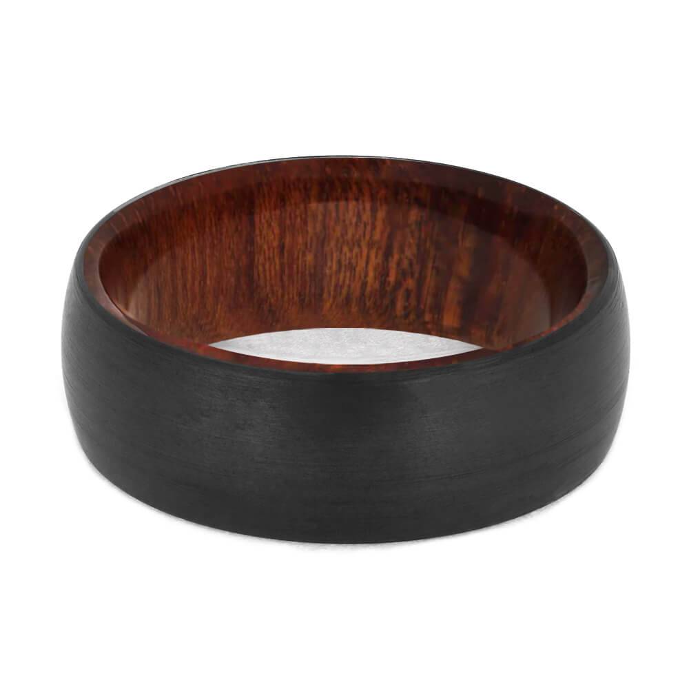 Round Black Zirconium Band with Bloodwood Sleeve-4658-WD - Jewelry by Johan