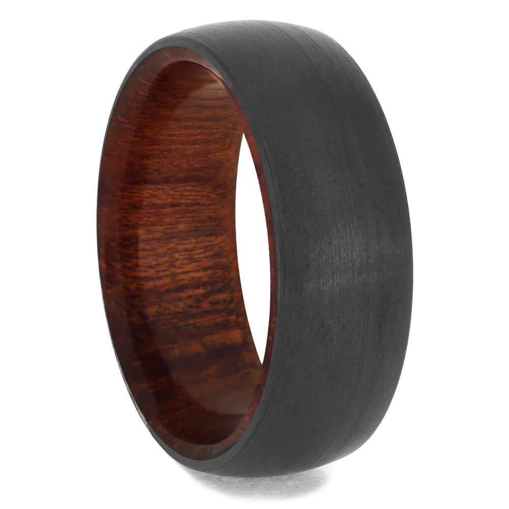 Round Black Zirconium Band with Bloodwood Sleeve-4658-WD - Jewelry by Johan