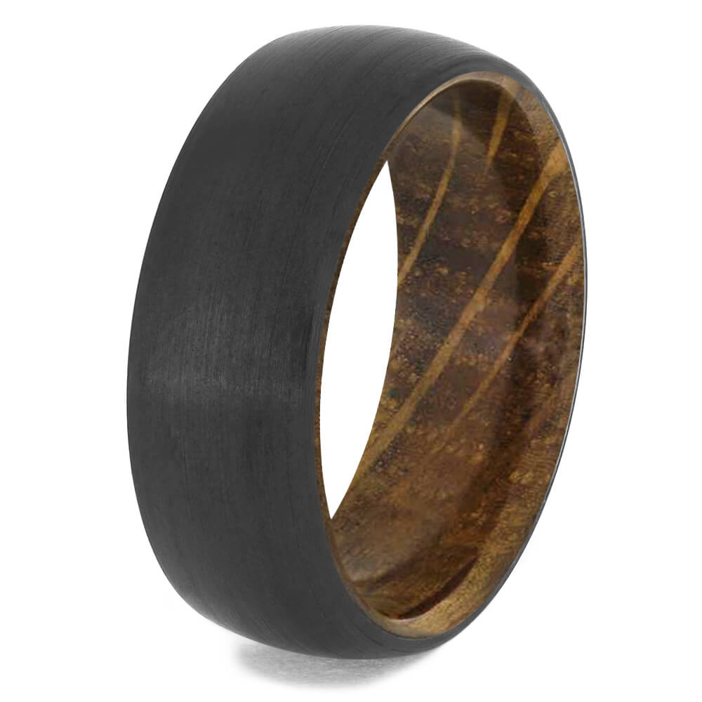 Whiskey Barrel Oak Ring with Black Zirconium Overlay-4658-WDP - Jewelry by Johan