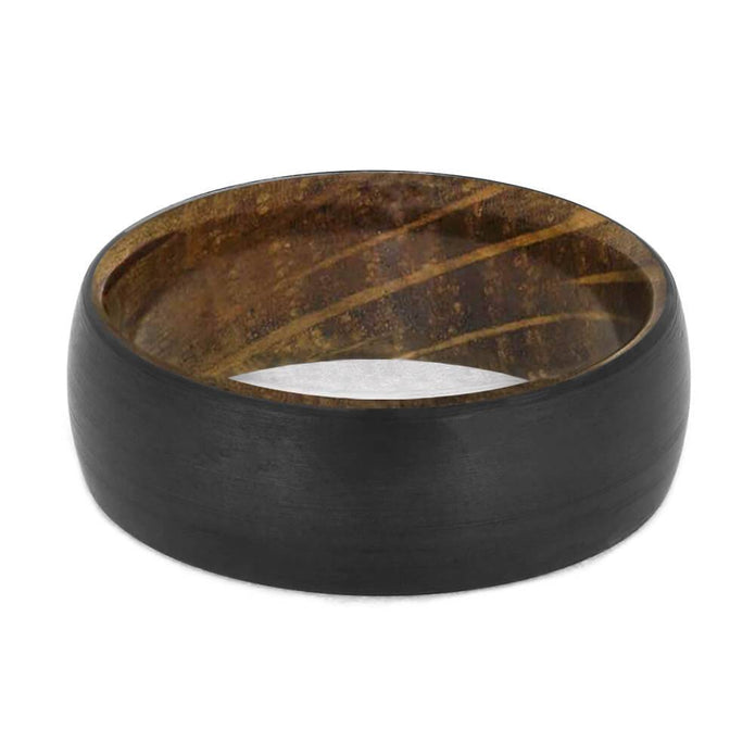 Whiskey Barrel Oak Ring with Black Zirconium Overlay-4658-WDP - Jewelry by Johan