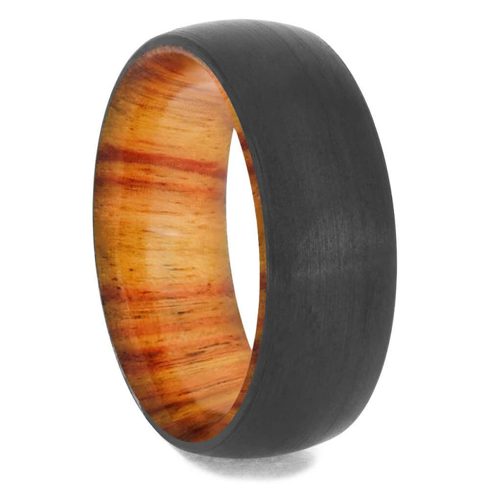 Black Zirconium Wedding Band with Tulipwood Sleeve-4658-WDX - Jewelry by Johan