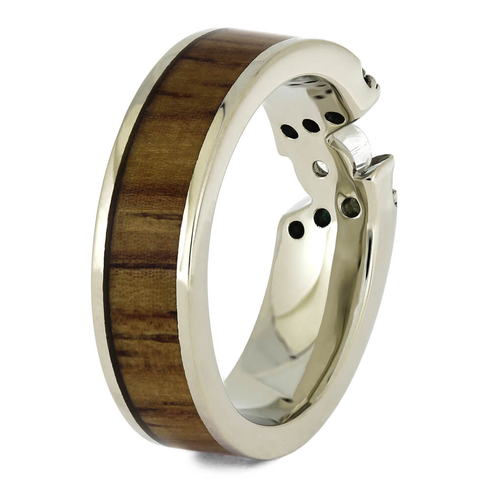 Tulipwood Engagement Ring with White Gold