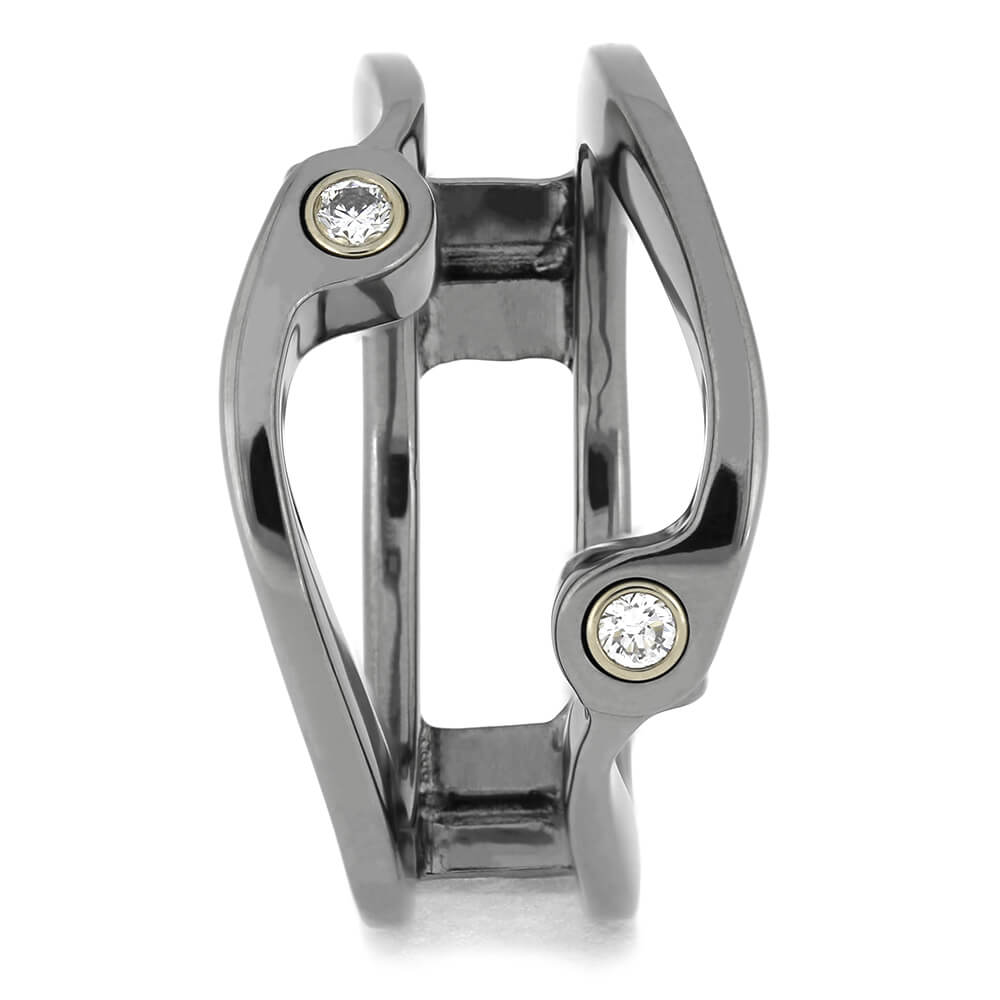 Women's Titanium Ring Guard with Diamond Accents