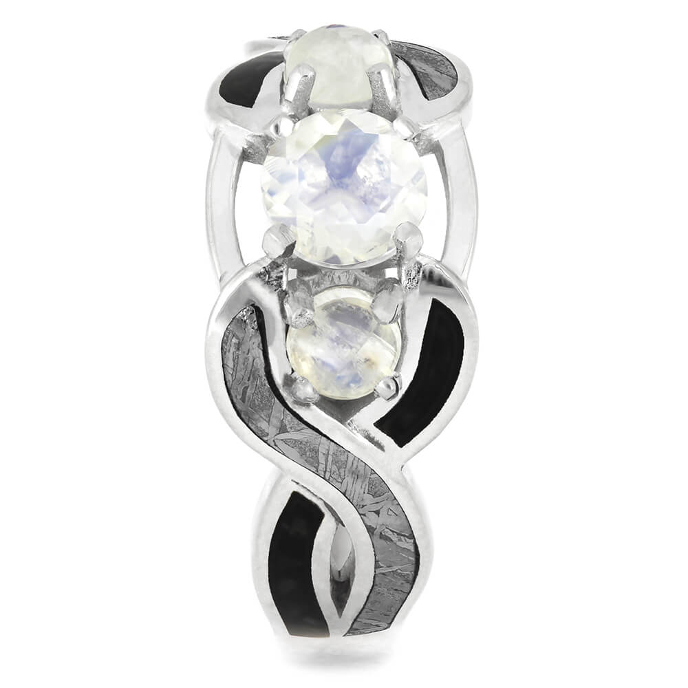 Silver Engagement Ring with Dinosaur Bone