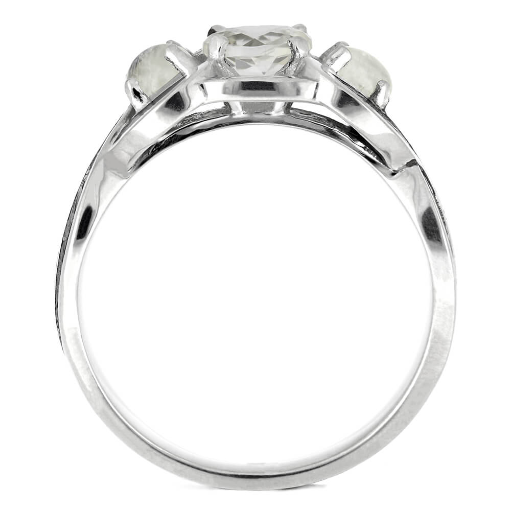 Meteorite and Dinosaur Bone Engagement Ring