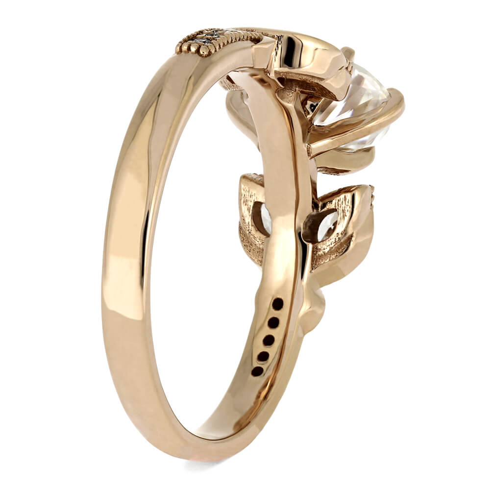 Moissanite Engagement Ring in Rose Gold