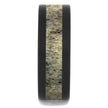 Flat Deer Antler Wedding Band with Black Zirconium Edges-4684-AN - Jewelry by Johan