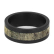 Flat Deer Antler Wedding Band with Black Zirconium Edges-4684-AN - Jewelry by Johan