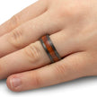 Flat Black Zirconium Band with Koa Wood Inlay-4684-WD - Jewelry by Johan