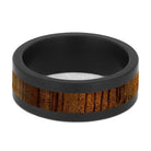 Flat Black Zirconium Band with Koa Wood Inlay-4684-WD - Jewelry by Johan