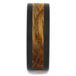 Black Zirconium Wedding Band with Whiskey Barrel Oak Wood-4684-WDP - Jewelry by Johan