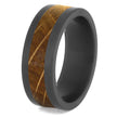 Black Zirconium Wedding Band with Whiskey Barrel Oak Wood-4684-WDP - Jewelry by Johan