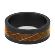 Black Zirconium Wedding Band with Whiskey Barrel Oak Wood-4684-WDP - Jewelry by Johan