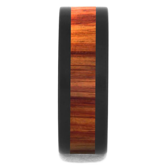 Tulipwood Wedding Band with Black Zirconium Edges-4684-WDX - Jewelry by Johan