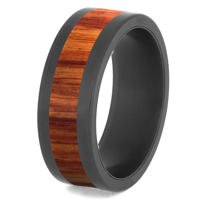 Tulipwood Wedding Band with Black Zirconium Edges-4684-WDX - Jewelry by Johan