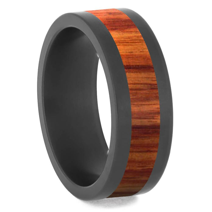 Tulipwood Wedding Band with Black Zirconium Edges-4684-WDX - Jewelry by Johan