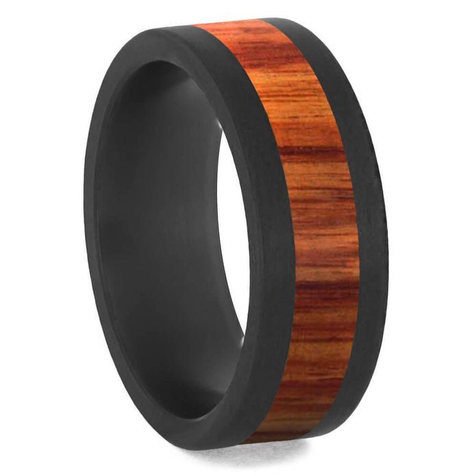 Tulipwood Wedding Band with Black Zirconium Edges-4684-WDX - Jewelry by Johan