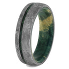Meteorite & Green Wood Men's Wedding Band-4690 - Jewelry by Johan