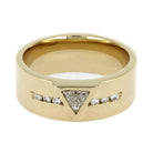 Thick Diamond Ring with Yellow Gold