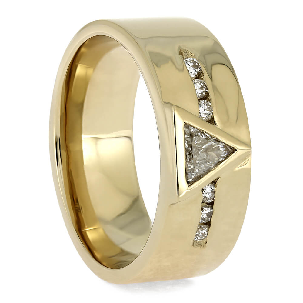 4 round with diamond sophisticated design gold plated ring for men - – Soni  Fashion®