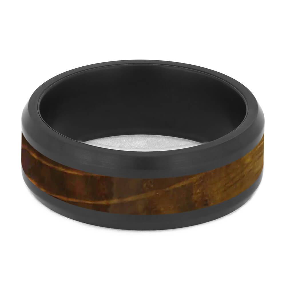 Whiskey Barrel Oak Black Zirconium Men's Wedding Band-4724-WDP - Jewelry by Johan