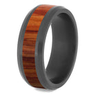 Black Zirconium Ring With Exotic Tulipwood Inlay-4724-WDX - Jewelry by Johan