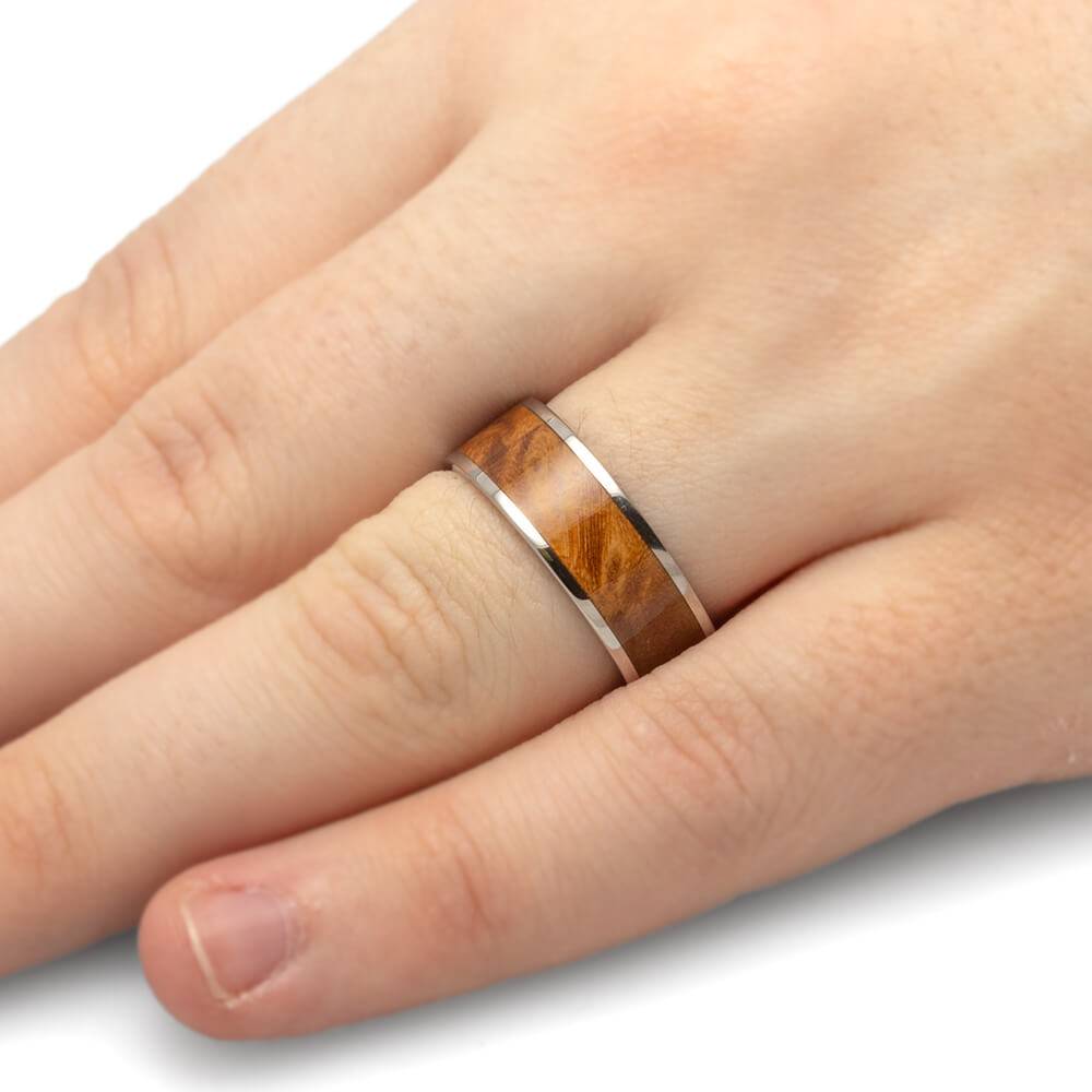 Handmade Olive Burl Wood Wedding Band for Men-4725 - Jewelry by Johan