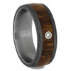 Ironwood Wedding Band with Sandblasted Titanium Edges