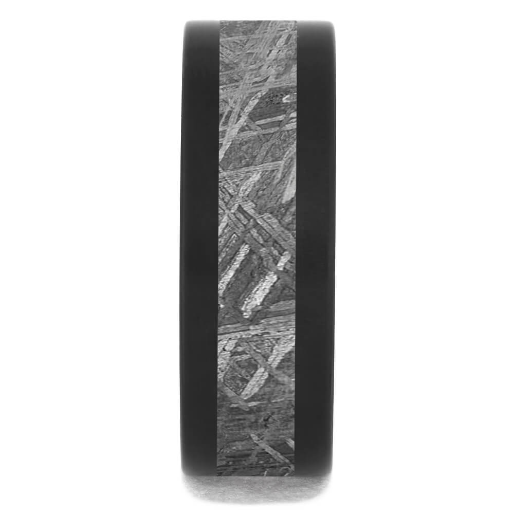 Meteorite & Black Zirconium Men's Wedding Band-4743 - Jewelry by Johan