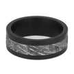 Meteorite & Black Zirconium Men's Wedding Band-4743 - Jewelry by Johan