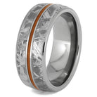 Orange Enamel Ring with Gibeon Meteorite