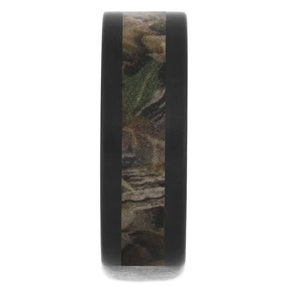 Black Zirconium Men's Wedding Band With Camo Inlay-4749 - Jewelry by Johan