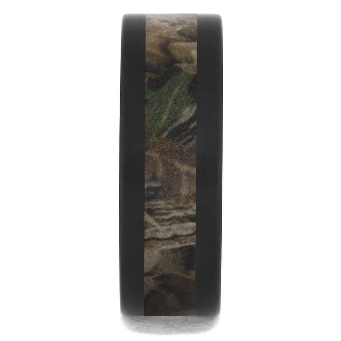 Black Zirconium Men's Wedding Band With Camo Inlay-4749 - Jewelry by Johan