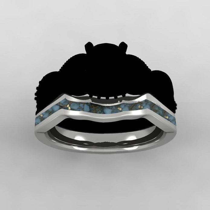 Custom Curved Women's Band With Turquoise - JBJ