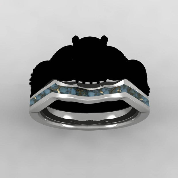 Custom Curved Women's Band With Turquoise - JBJ