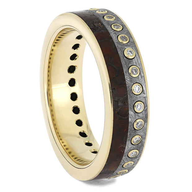 Moissanite Eternity Ring with Meteorite