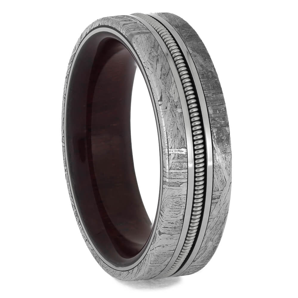 Guitar String Wedding Band in Gibeon Meteorite