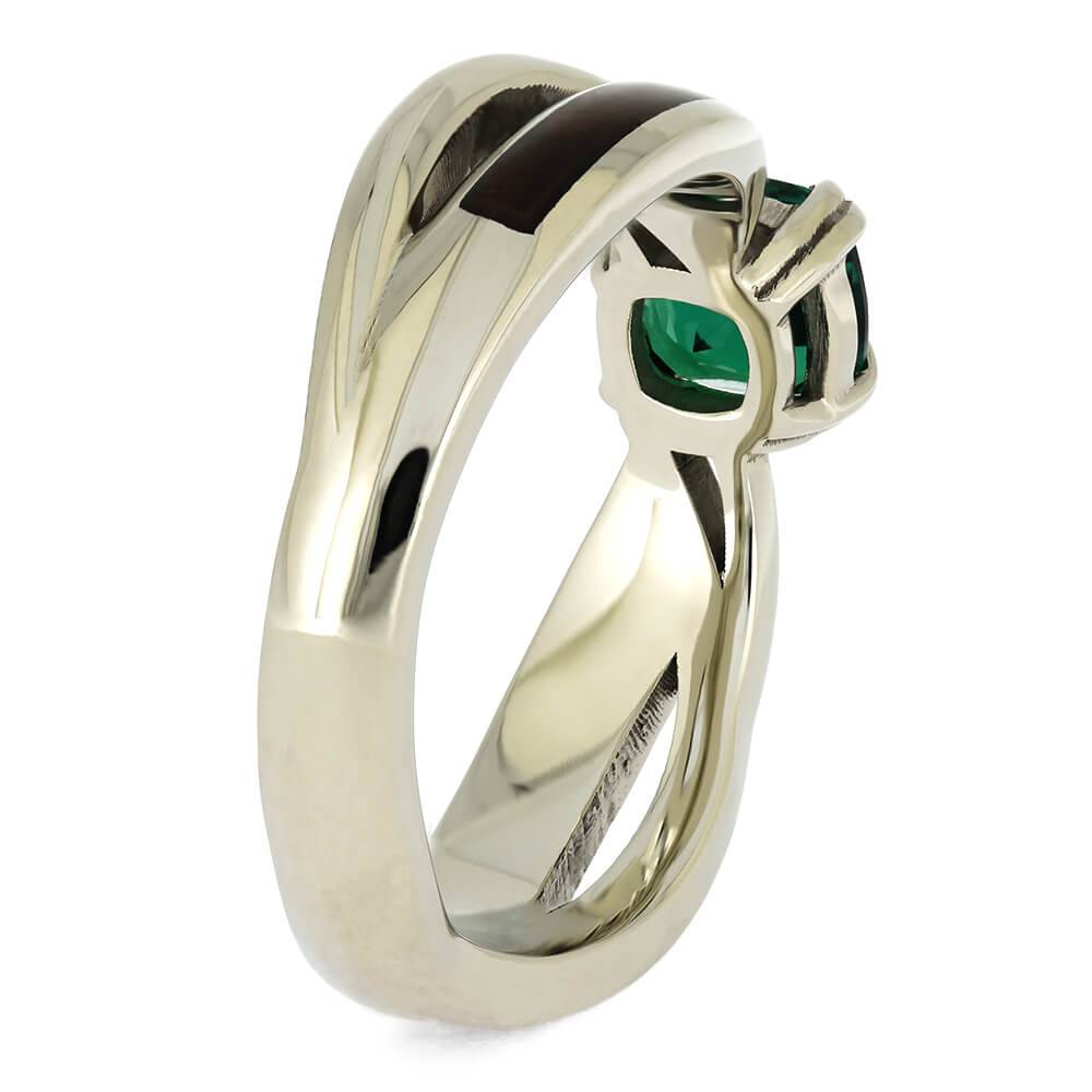 Wood Engagement Rings in White Gold