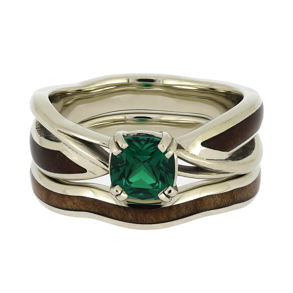 Emerald stone bridal deals set