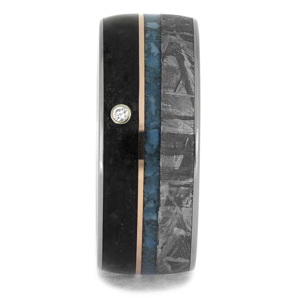 Diamond Wedding Band with Rose Gold