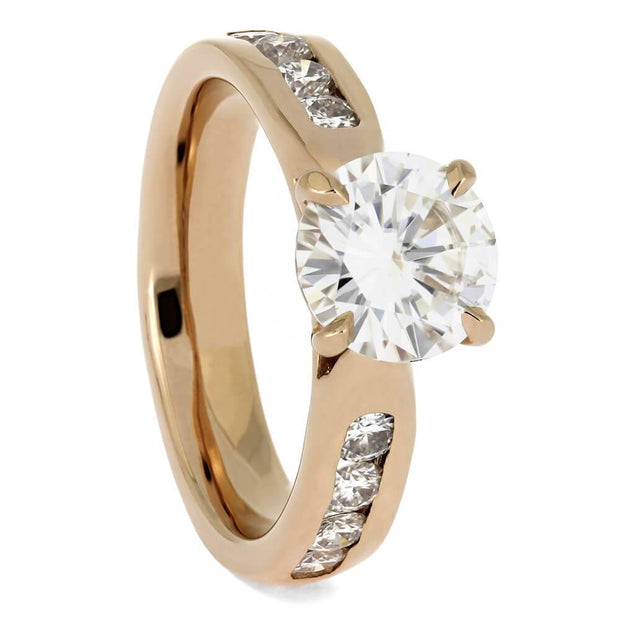 Rose Gold Engagement Ring with Moissanite