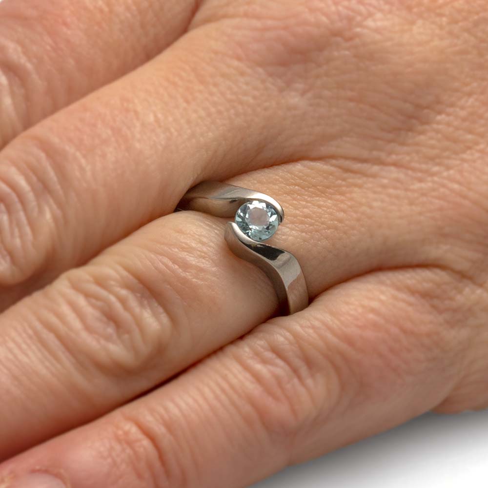 Topaz Engagement Ring in Titanium