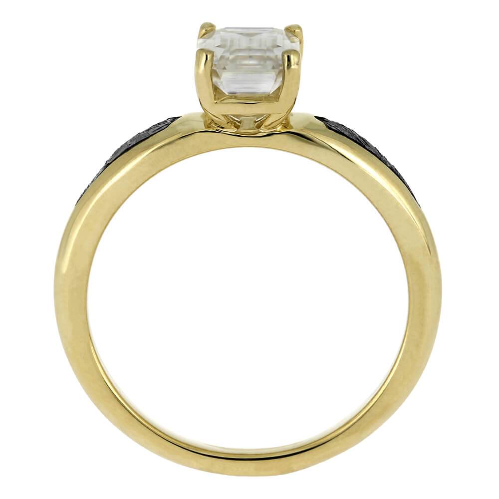 Women's Engagement Ring with Meteorite