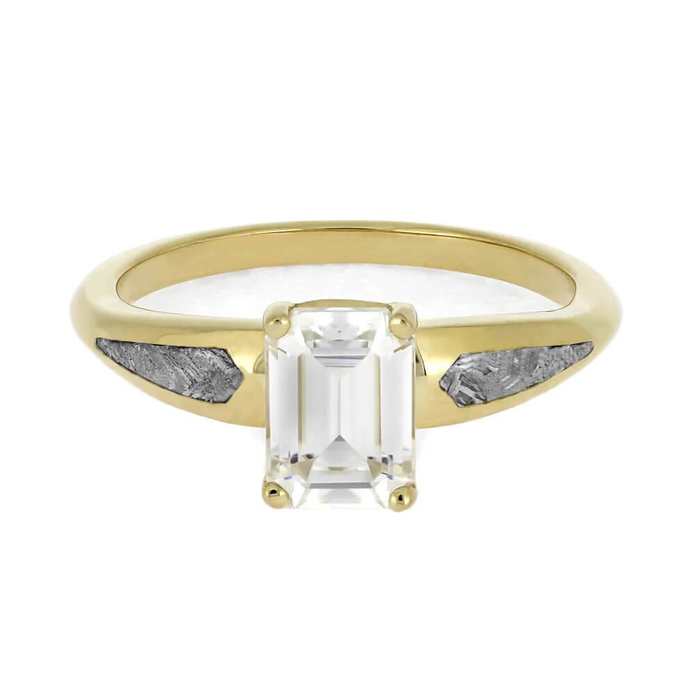 Emerald Cut Engagement Ring With Inlays