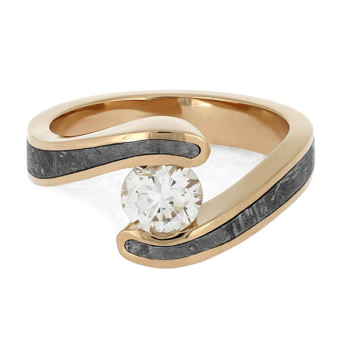 Rose Gold and Meteorite Engagement Rings