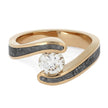 Rose Gold and Meteorite Engagement Rings