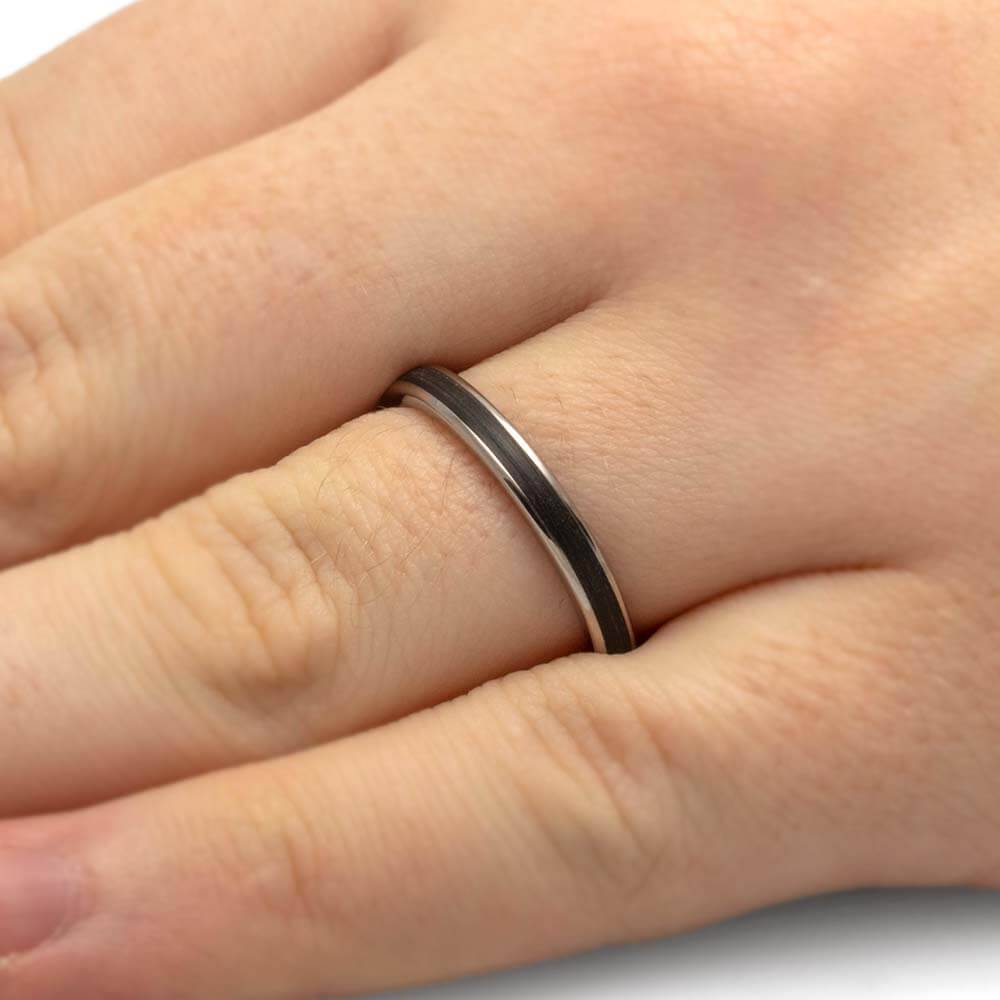 Narrow Vinyl Record Wedding Band